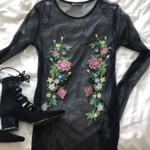 Mesh embroider floral Zara dress